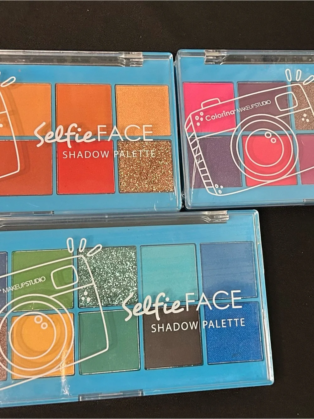 Multi-Color Eyeshadow Palette — Vibrant Blue, Green, Orange & Pink Shades